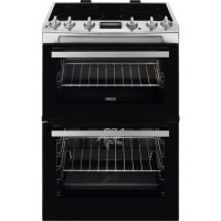 Zanussi 60cm Double Oven Electric Cooker with Induction Hob - Stainless Steel