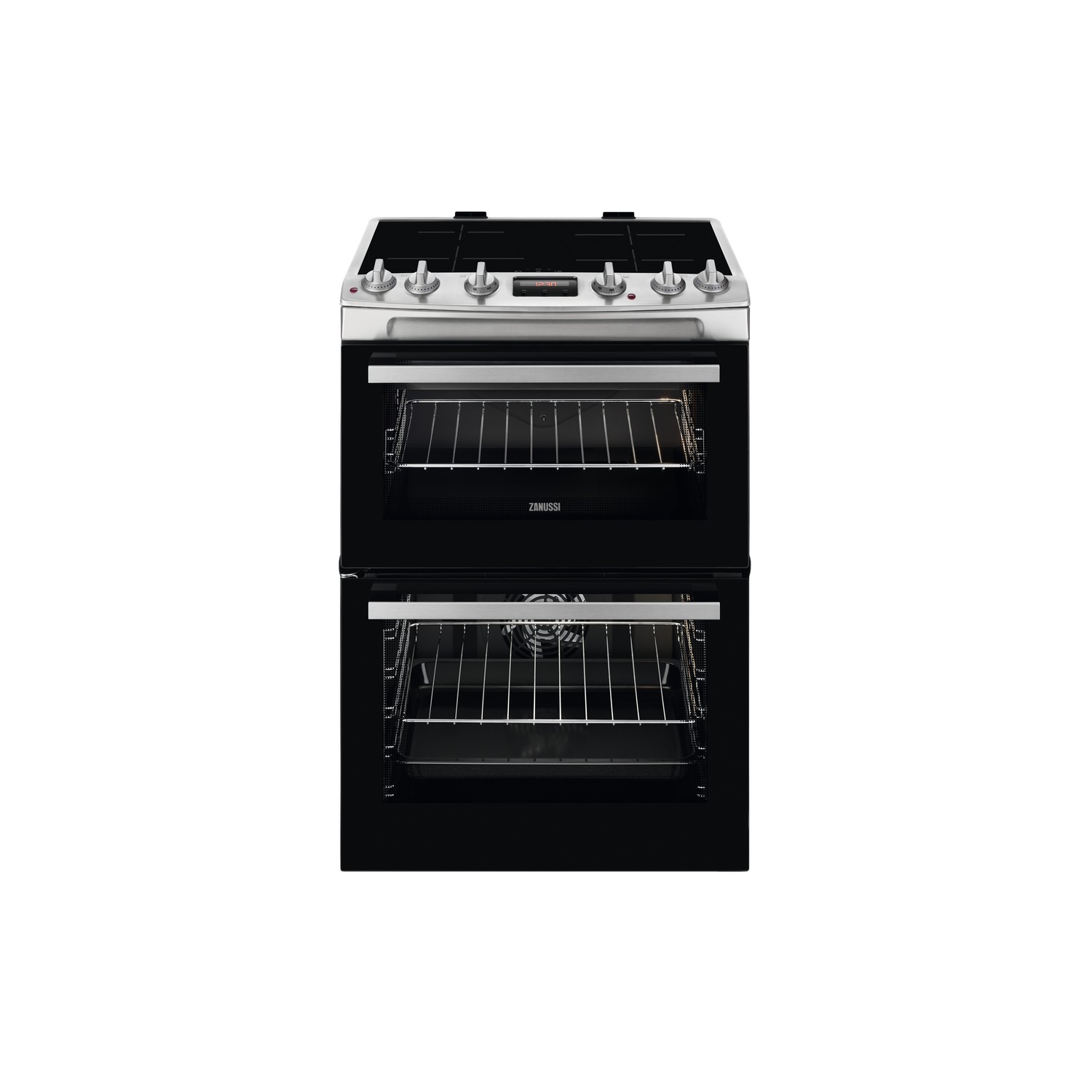 Zanussi 60cm Double Oven Induction Electric Cooker with Catalytic Cleaning - Stainless Steel