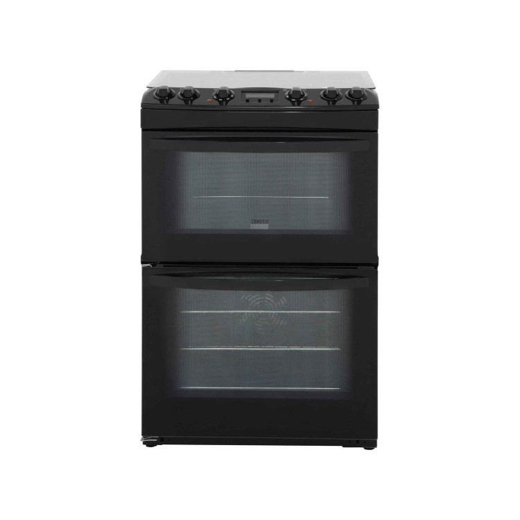 Zanussi ZCK68300B 60cm Double Oven Dual Fuel Cooker Black