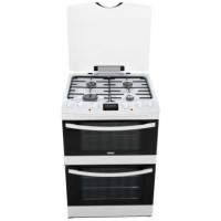 GRADE A2 - Zanussi ZCK68300W 60cm Double Oven Dual Fuel Cooker White
