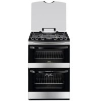 Zanussi ZCK68300X 60cm Double Oven Dual Fuel Cooker Stainless Steel