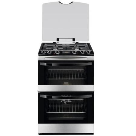 Zanussi ZCK68300X 60cm Double Oven Dual Fuel Cooker Stainless Steel