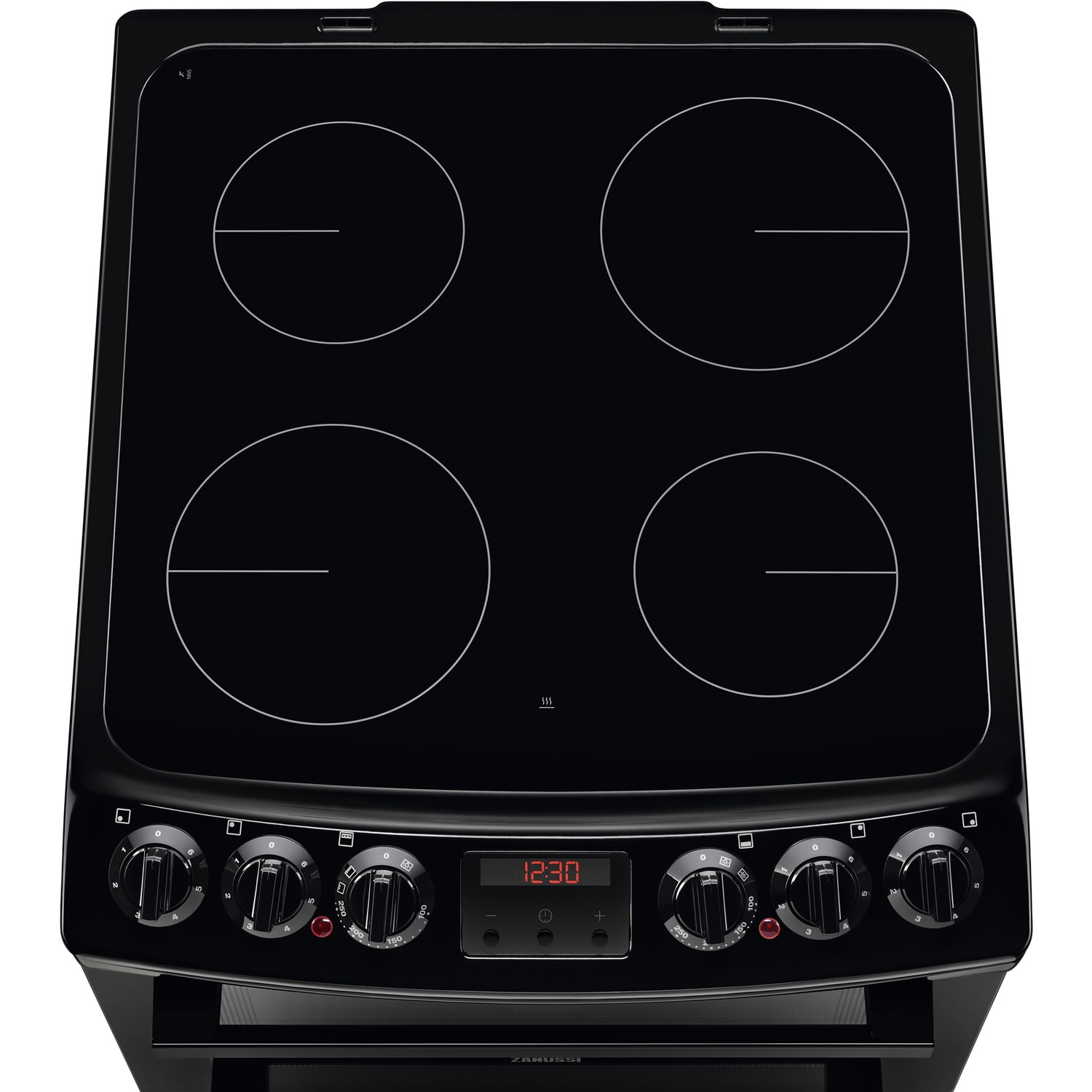 Zanussi Zcv46250ba 55cm Double Oven Electric Cooker With Ceramic Hob Black