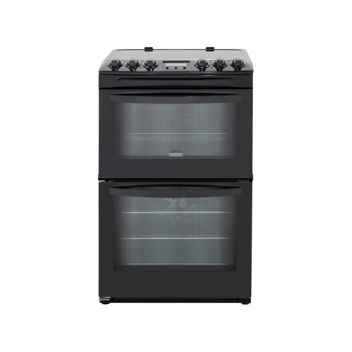 Zanussi ZCV48300BA 55cm Double Oven Electric Cooker With Ceramic Hob