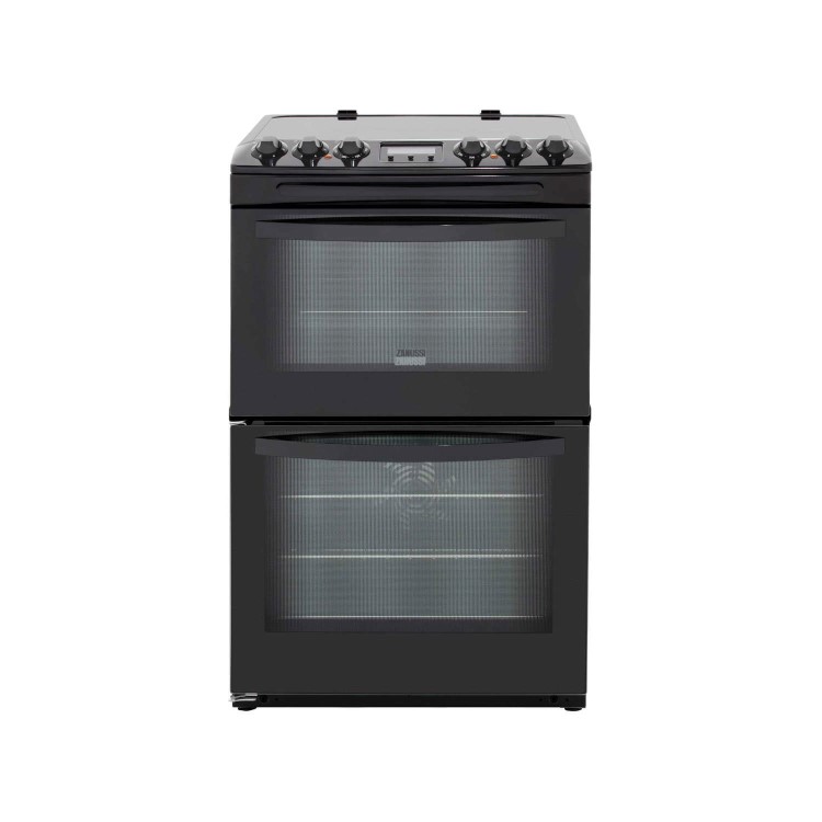 Zanussi ZCV48300BA 55cm Double Oven Electric Cooker With Ceramic Hob - Black