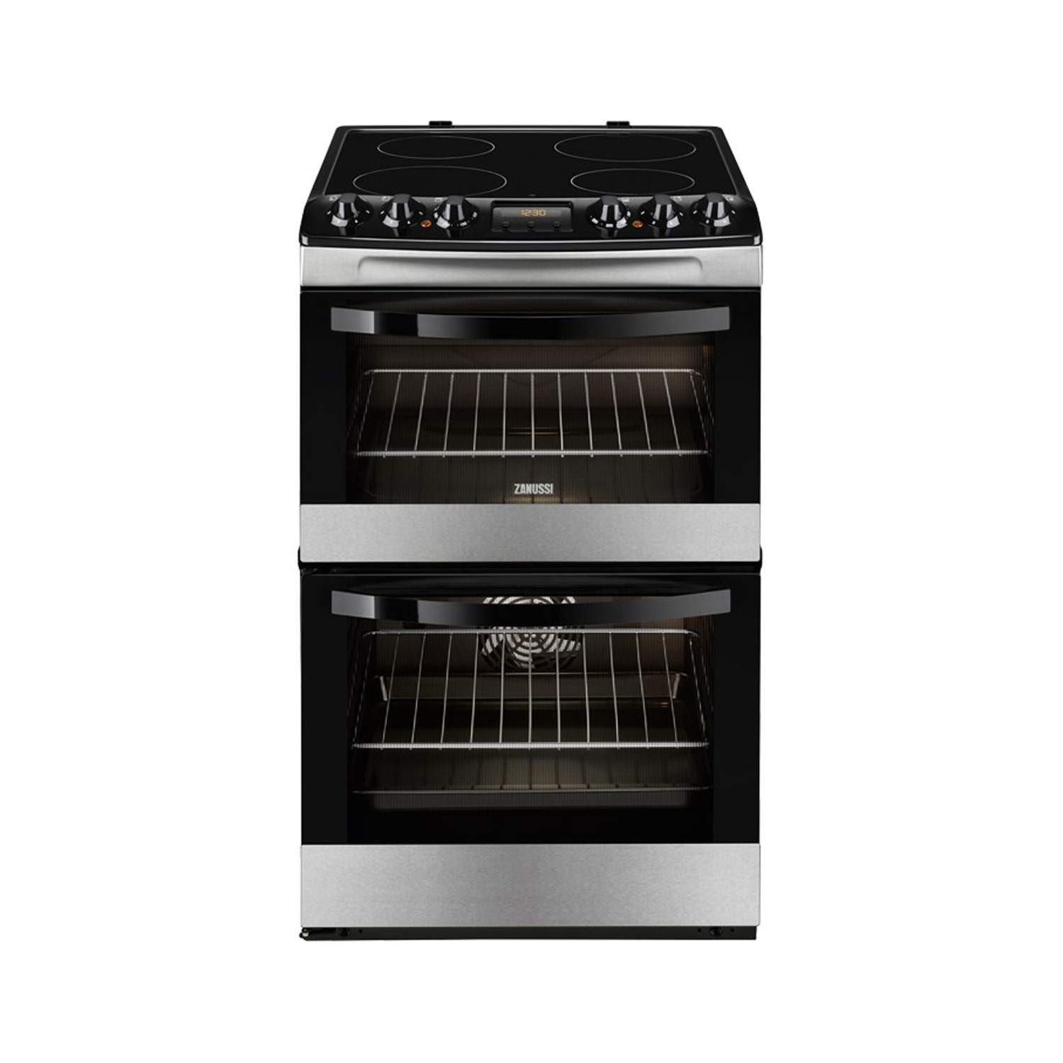 Zanussi ZCV48300XA Stainless Steel 55cm Double Oven Electric Cooker