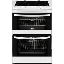 Zanussi ZCV66000WA 60cm Double Oven Electric Cooker With Ceramic Hob White