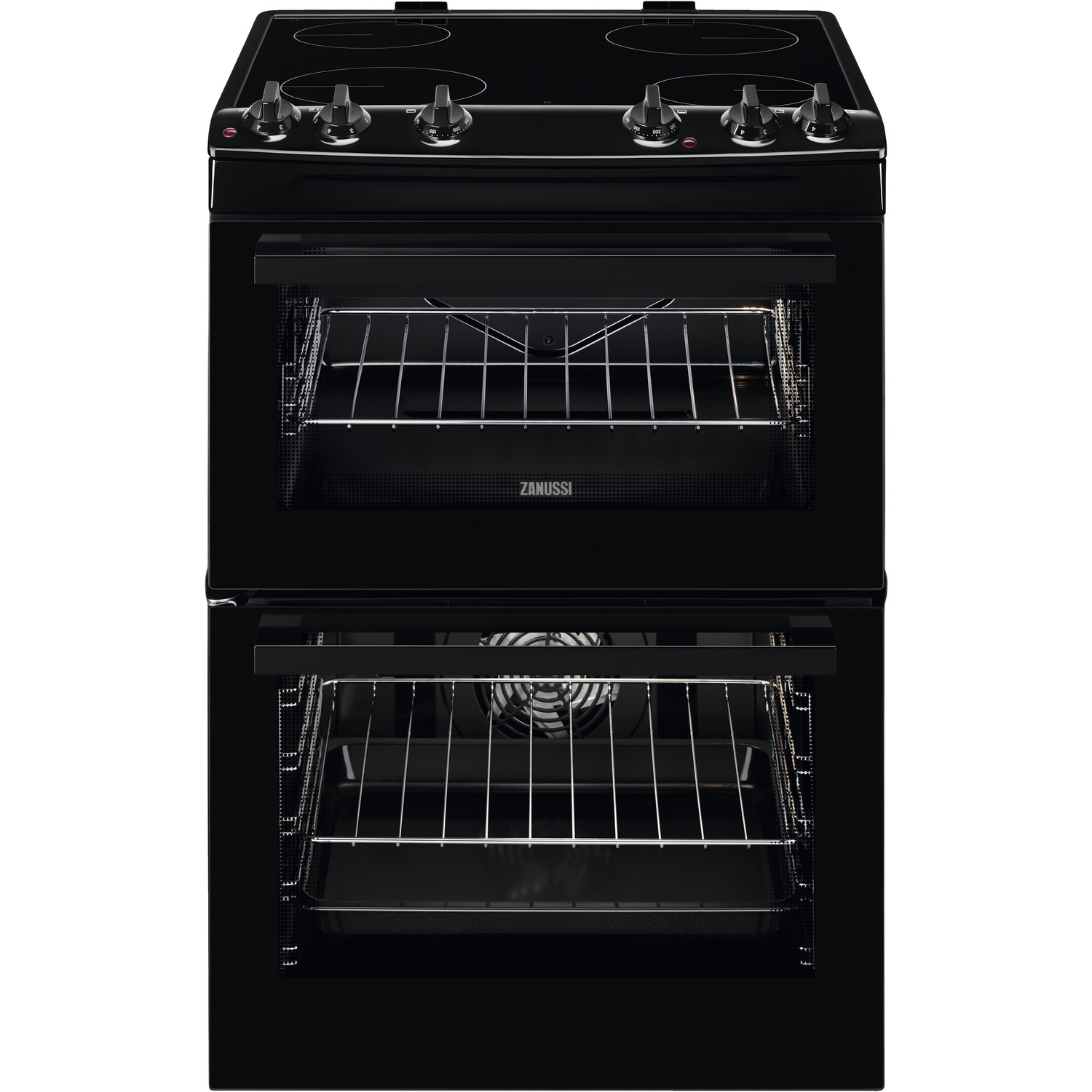 Zanussi 60cm Double Oven Electric Cooker - Black