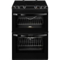 Zanussi ZCV68010BA Avanti 60cm Double Oven Electric Cooker With Ceramic Hob - Black