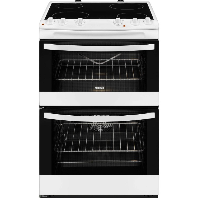 Zanussi ZCV68010WA Avanti 60cm Double Oven Electric Cooker With Ceramic Hob White
