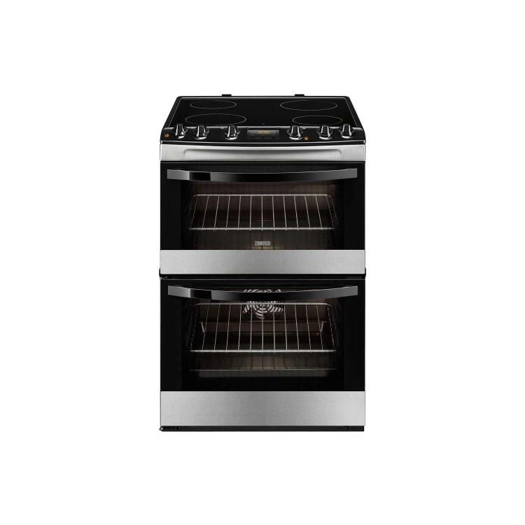 Zanussi ZCV68300XA 60cm Double Oven Electric Cooker With Ceramic Hob - Stainless Steel