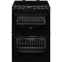 Zanussi ZCV69350BA 60cm Double Oven Electric Cooker with Ceramic Hob - Black