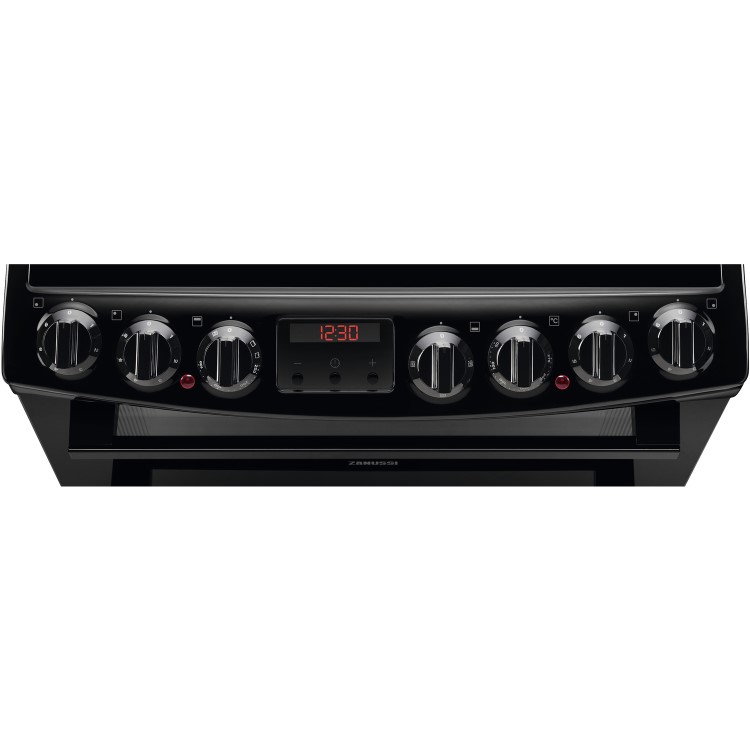 Zanussi ZCV69350BA 60cm Double Oven Electric Cooker with Ceramic Hob - Black