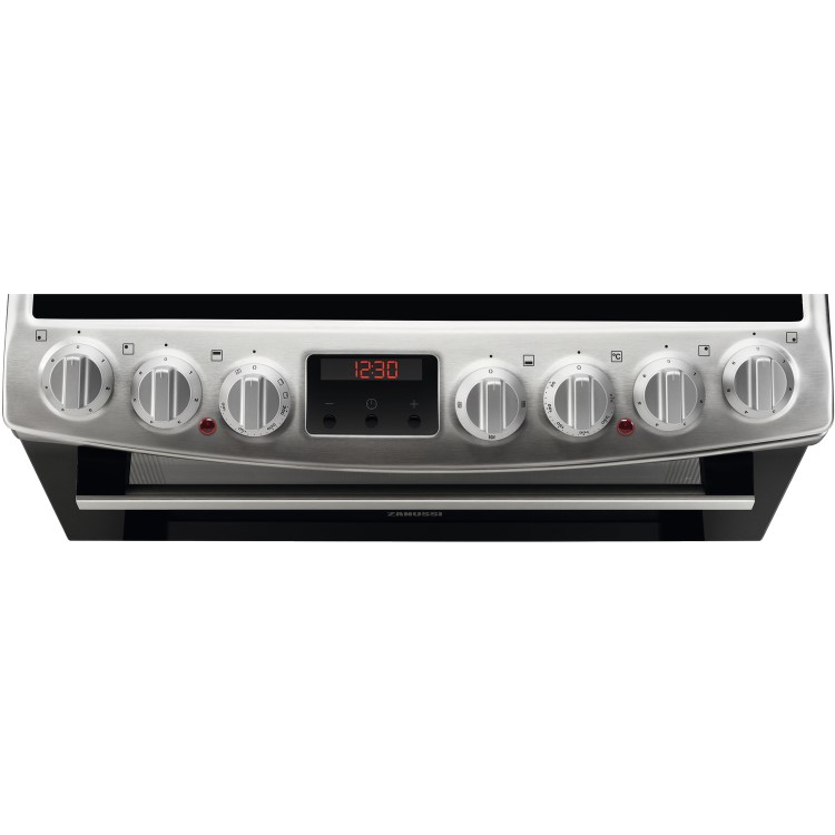 GRADE A2 - Zanussi ZCV69350XA 60cm Double Oven Electric Cooker With Ceramic Hob - Stainless Steel
