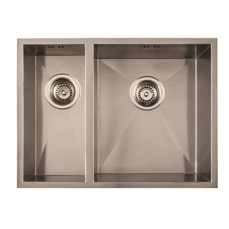 1810 Sink Company Left Hand 1.5 Bowl Stainless Steel Chrome Inset Kitchen Sink