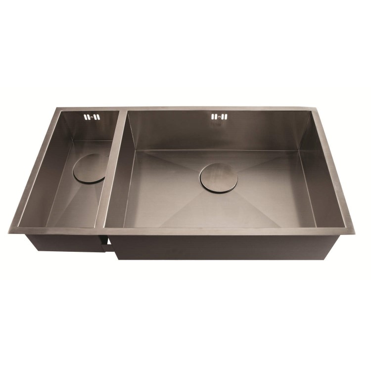 1810 Sink Company ZD/1855/U/S/BBR/029 ZENDUO 180/550U 1.5 Bowl Inset Stainless Steel Sink Left Hand Small Bowl