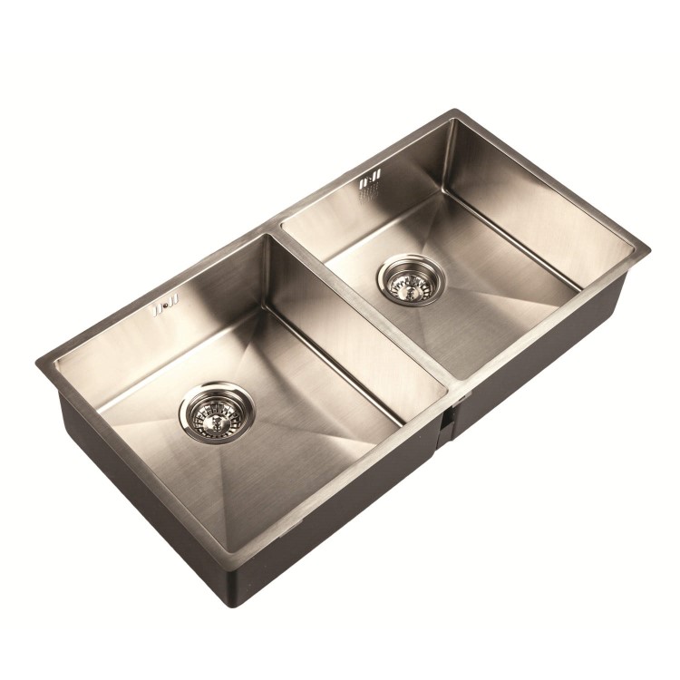 1810 Sink Company ZD/4040/U15/S/084 ZENDUO15 400/400U 2.0 Bowl Undermount Stainless Steel Sink