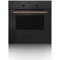 Amica ZENBLACK 66L Multifunction Electric Single Oven With LED Programmer And Wooden Handle - Black