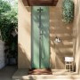 Black Thermostatic Mixer Outdoor 2 Outlets Shower Set with Wood Effect Base  - Zen