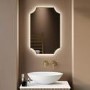 Traditional Brass Backlit Heated Bathroom Mirror with Lights 500 x 750mm - Zeus