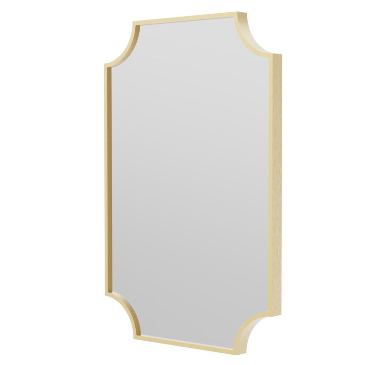 Traditional Brass Backlit Heated Bathroom Mirror with Lights 500 x 750mm - Zeus