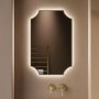 Traditional Brass Backlit Heated Bathroom Mirror with Lights 500 x 750mm - Zeus