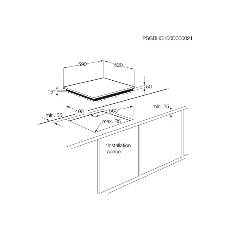 GRADE A2 - Zanussi ZEV6240FBA 59cm Touch Control Four Zone Ceramic Hob - Black