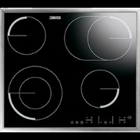 Zanussi ZEV6646XBA 58cm Wide Four Zone Ceramic Hob With Stainless Steel Frame