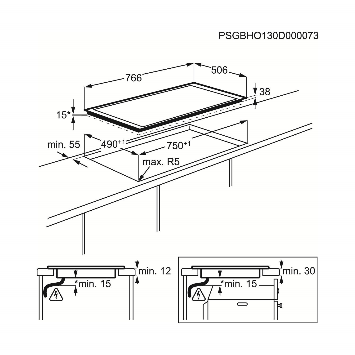 Grade A2 Zanussi Zev8646xba 77cm Wide Touch Control Hilight Ceramic Hob Stainless Steel Frame
