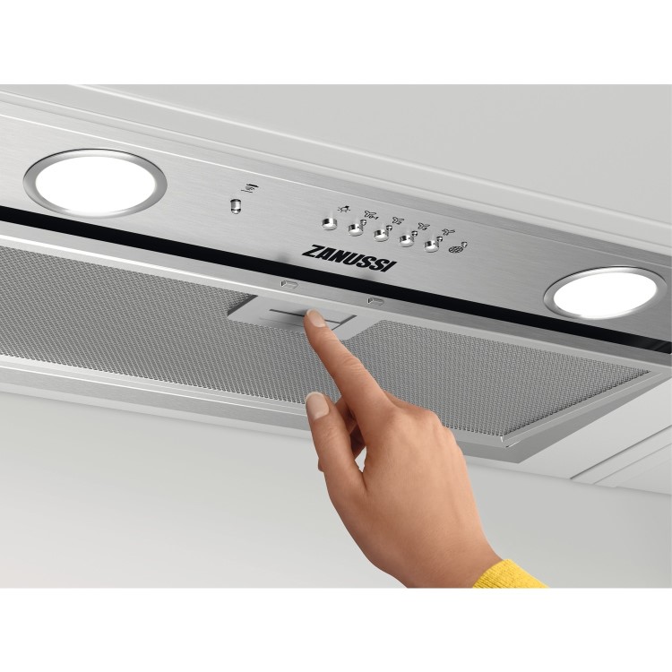 Zanussi 54cm Canopy Cooker Hood With Hob2Hood - Stainless Steel