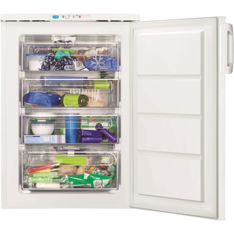 Zanussi ZFT10210WV 78 Litre Freestanding Under Counter Freezer Frost Free 60cm Wide - White