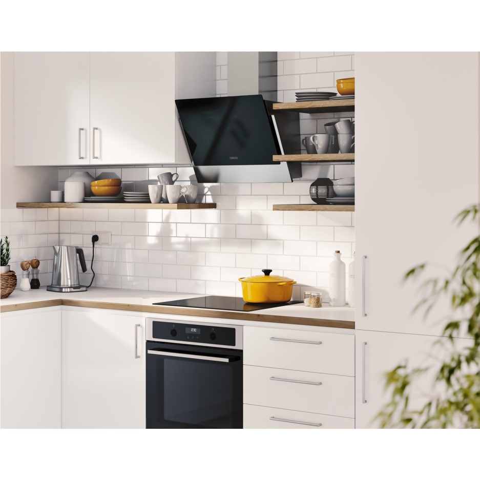 Zanussi ZFV916Y 60cm Touch Control Angled Cooker Hood Black