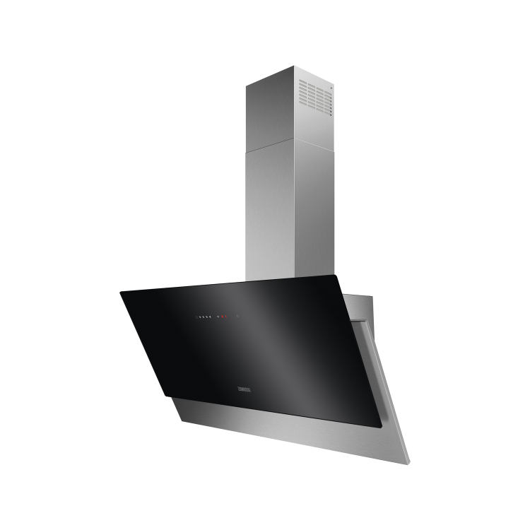 Refurbished Zanussi ZFV919Y 90cm Angled Chimney Cooker Hood Black