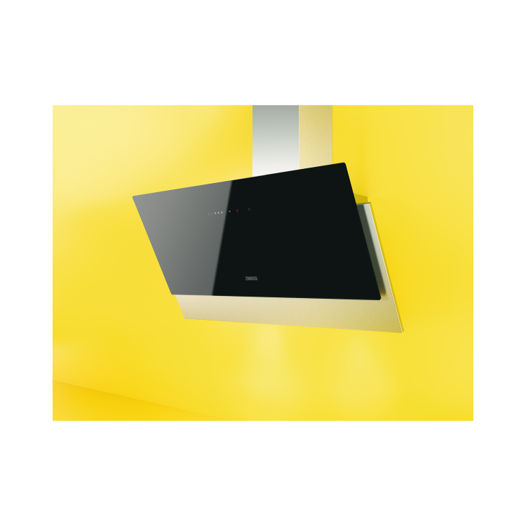 Refurbished Zanussi ZFV919Y 90cm Angled Chimney Cooker Hood Black