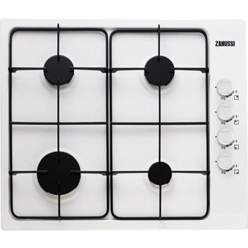 Zanussi ZGG62414WA 58cm Wide Four Burner Gas Hob In White