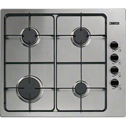 Zanussi ZGG62414XA 58cm Wide Four Burner Gas Hob In Stainless Steel