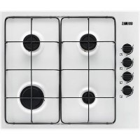 Zanussi ZGH62414WA 60cm Side Control Four Burner Gas Hob With Cast Iron Pan Stands - White