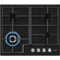 Zanussi ZGH66424BB 60cm Four Burner Gas Hob With Cast Iron Pan Stands - Black