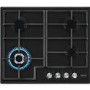 Zanussi ZGH66424BB 60cm Four Burner Gas Hob With Cast Iron Pan Stands - Black