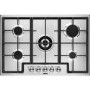 Zanussi ZGH76524XX 75cm Five Burner Gas Hob With Cast Iron Pan Stands - Stainless Steel