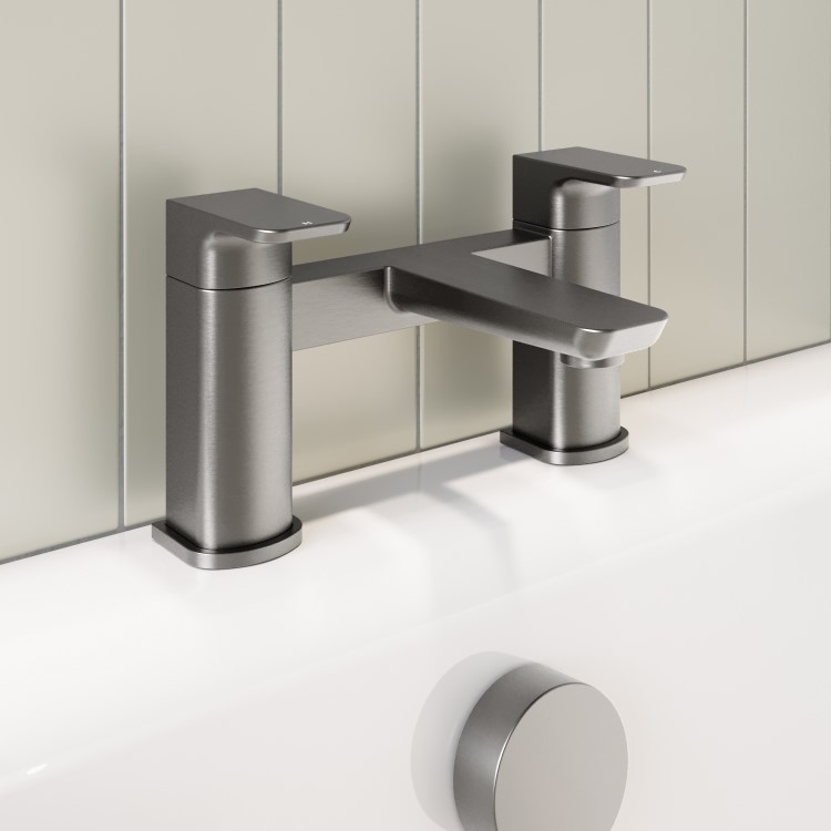 Gunmetal Grey Basin And Bath Tap Pack - Zana