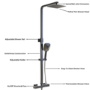 Gunmetal Bathroom Taps Pack With Shower - Zana
