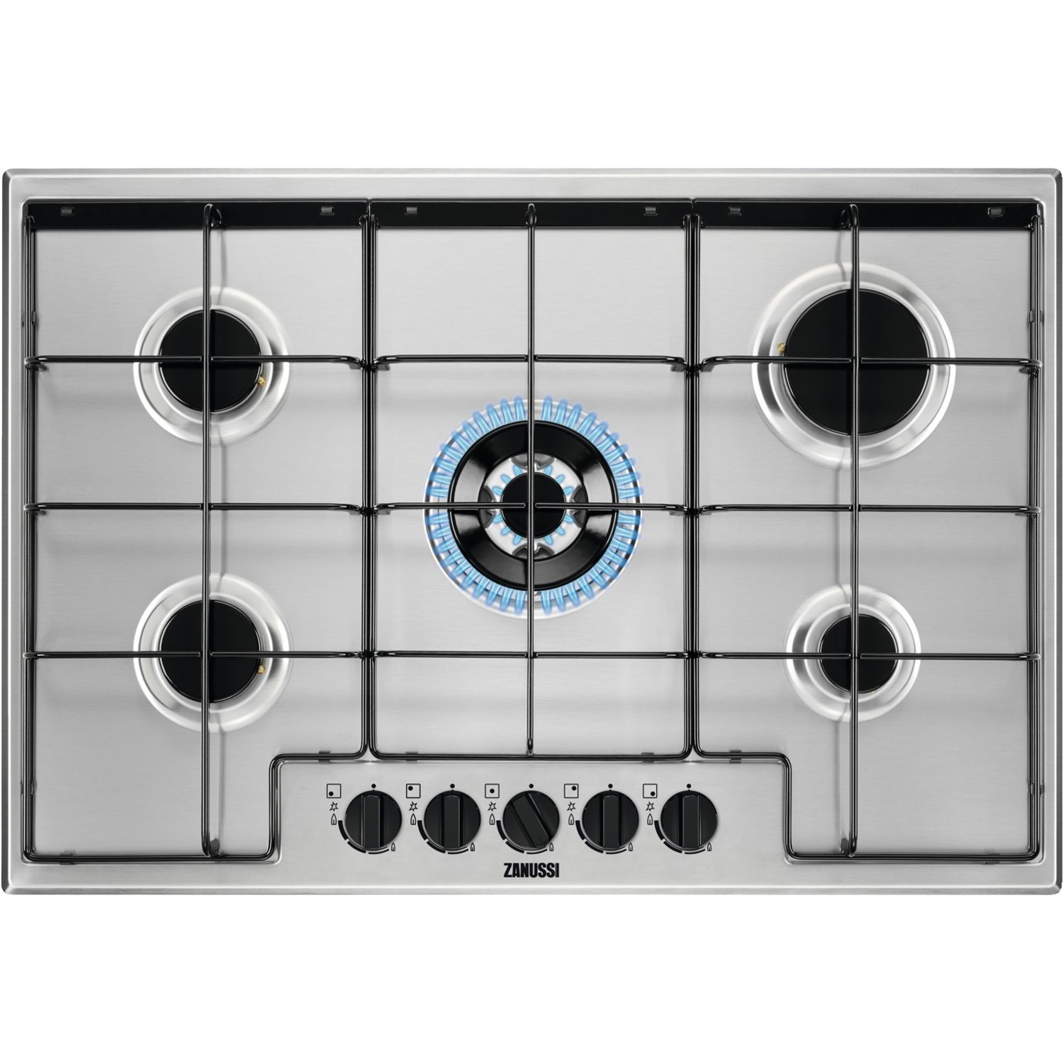 EasyCook 60cm 5 Burner Gas Hob Stainless Steel