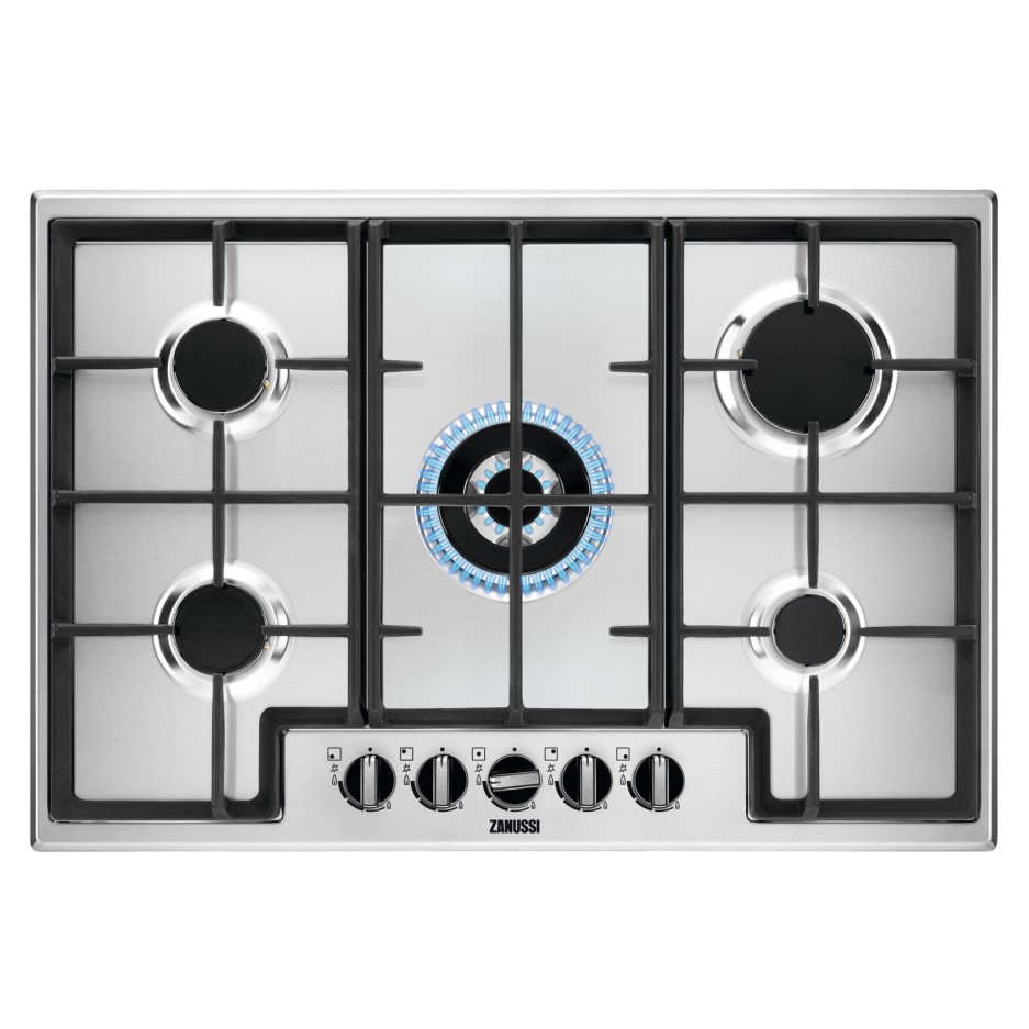Zanussi ZGNN755X 75cm Five Burner Gas Hob Stainless Steel