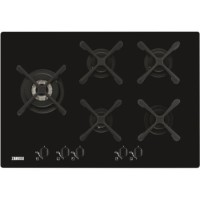 Zanussi ZGO76534BA 74cm Wide Five Burner Gas-on-glass Hob - Black