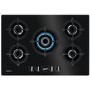 Zanussi ZGO78520BA 74cm Wide Five Burner Gas-on-glass Hob - Black