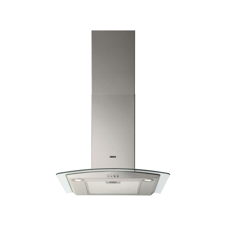 Zanussi ZHC6235X 60cm Curved Glass Cooker Hood - Stainless Steel
