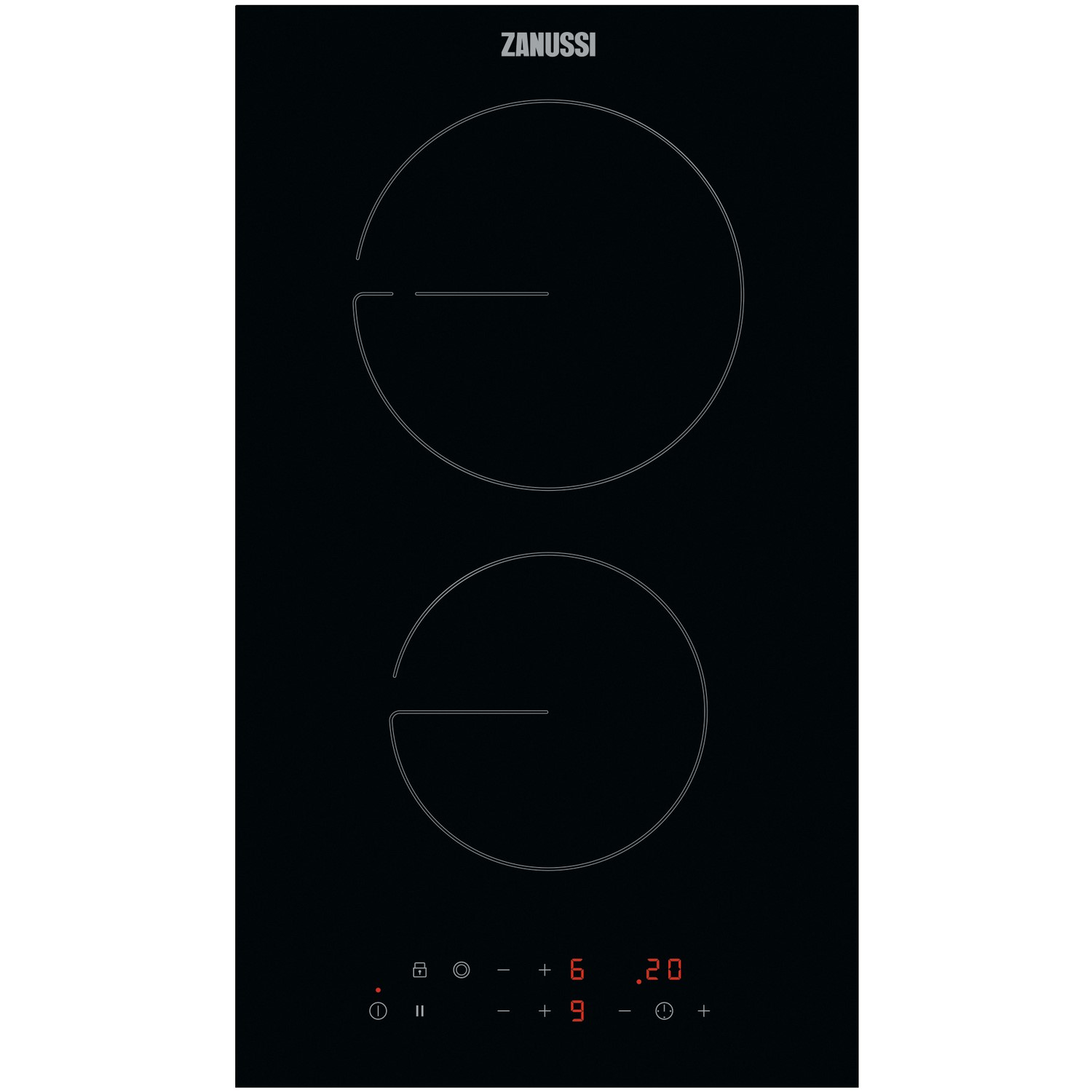 Zanussi 30cm 2 Zone Domino Ceramic Hob - Black