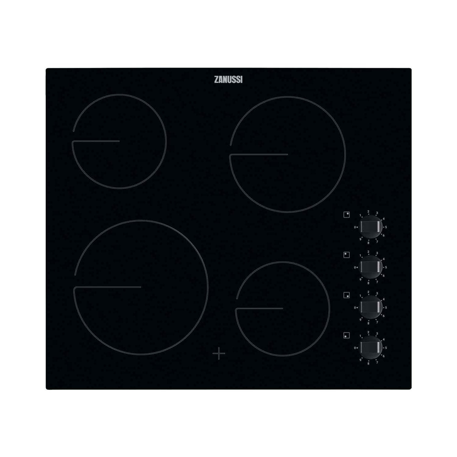 Zanussi 60cm 4 Zone Ceramic Hob with Knob Controls