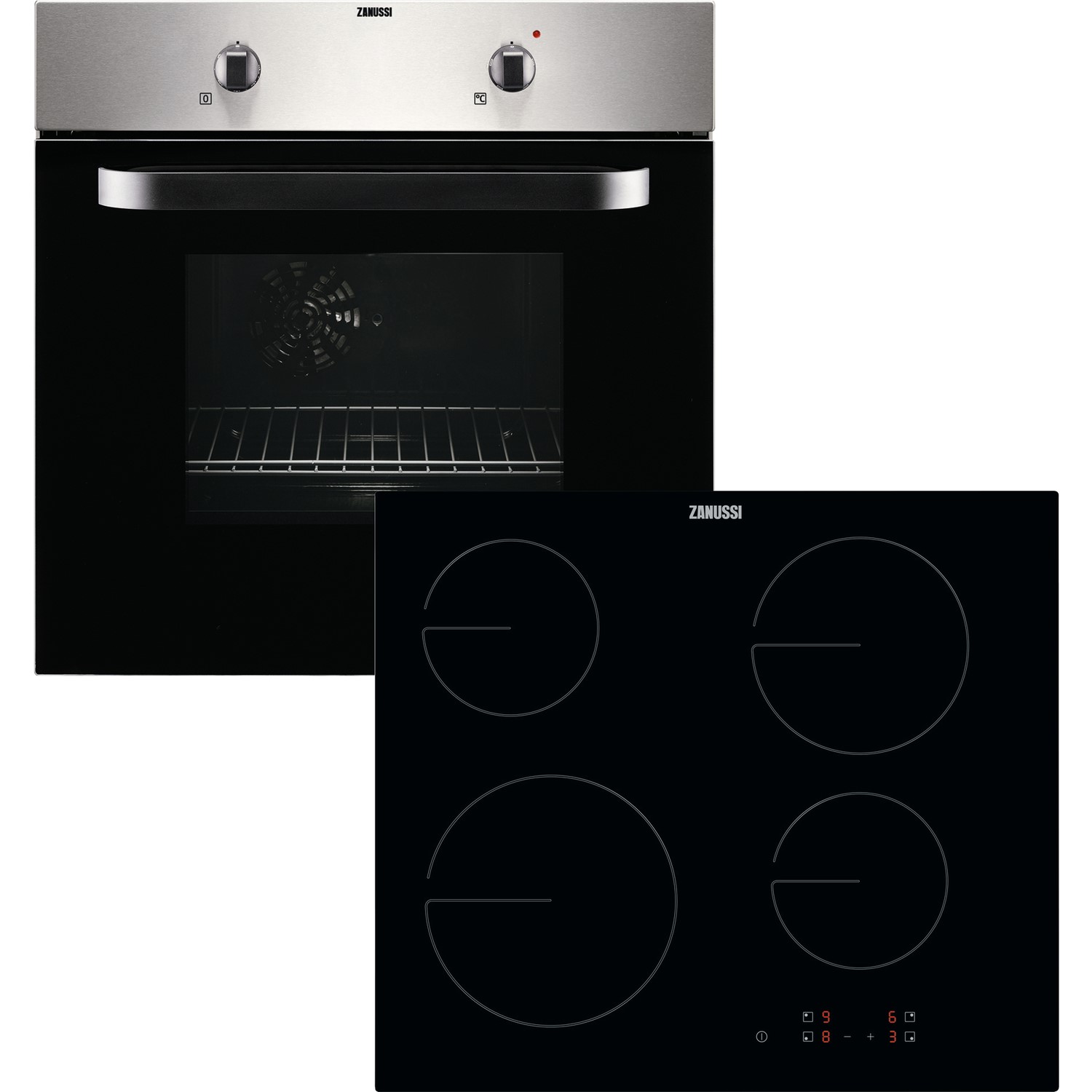 Zanussi ZPVF4131X Electric Fan Oven And Ceramic Hob Pack Stainless Steel